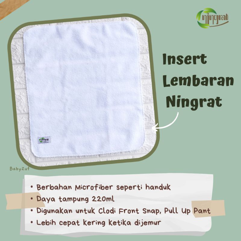 Insert Lembaran Ningrat, Insert Microfiber Lembaran, Lampin Ningrat
