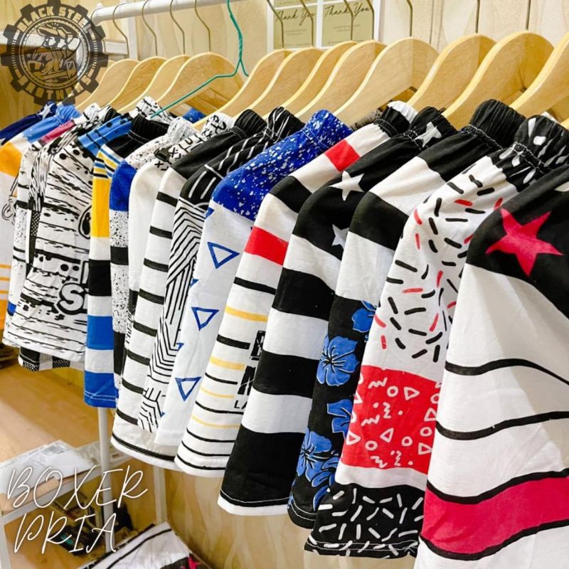 celana pendek boxser pria dewasa motif