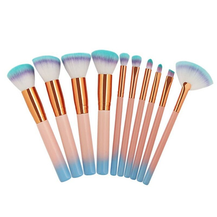 Makeup Brush 10 Pcs  Foundation & Eye Set Gradient Ombre