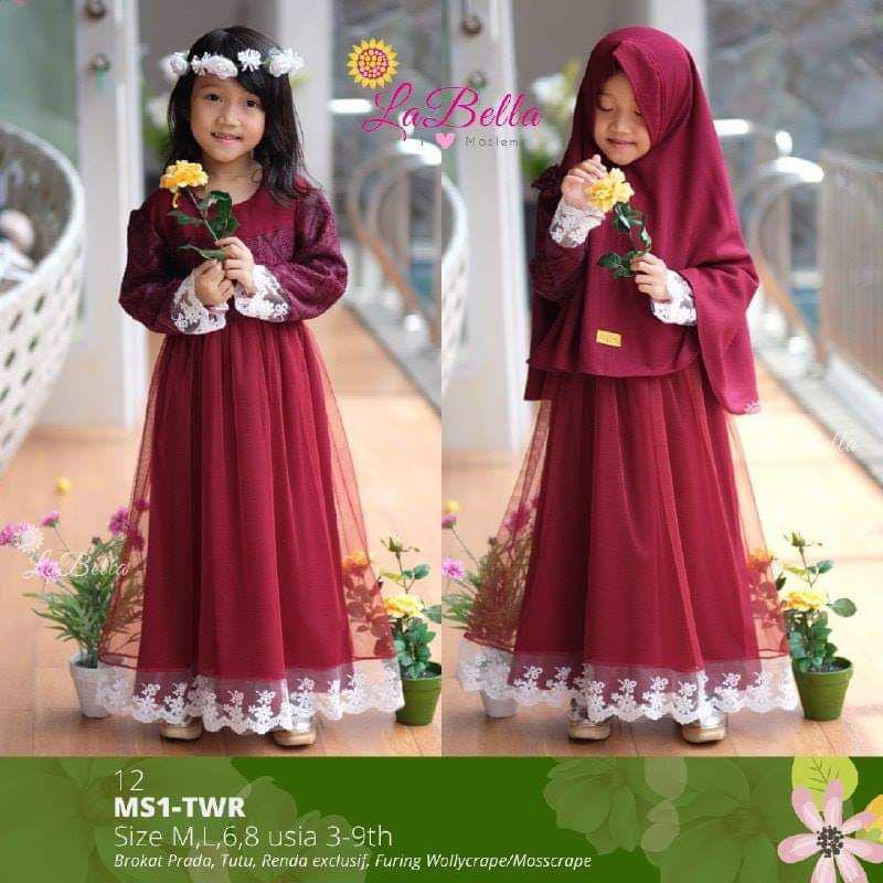Gamis Anak Maroon By La Bella