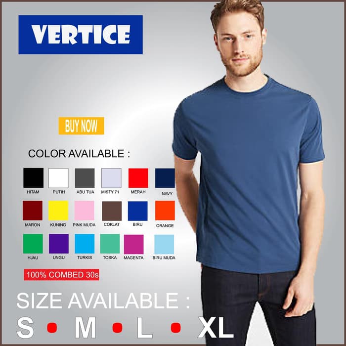 Kaos Polos Pria Lengan Pendek Combed 30S