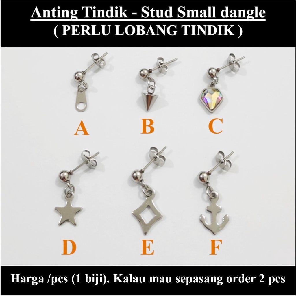 Anting Tindik Cowok Pria - Stud small dangle