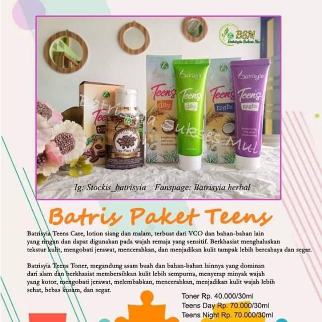 Batrisyia paket teens/cream remaja/cream ringan