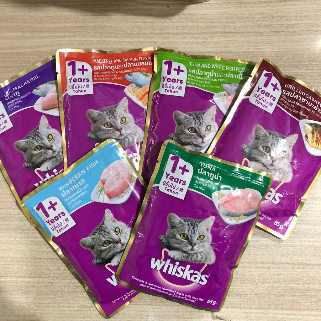 MAKANAN KUCING BASAH POUCH WHISKAS POUCH 85GR