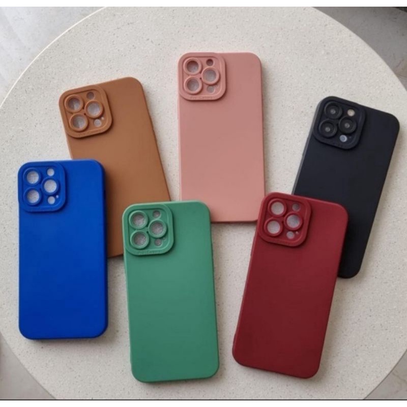 SOFT CASE SILICON COVER MACROON PROTEK CAMERA FOR IPHONE 13