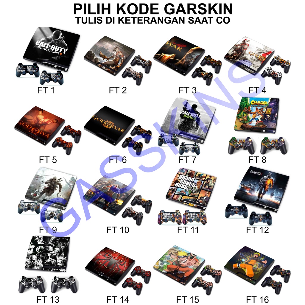 GARSKIN PS3 SLIM (BEBAS CUSTOM GAMBAR)