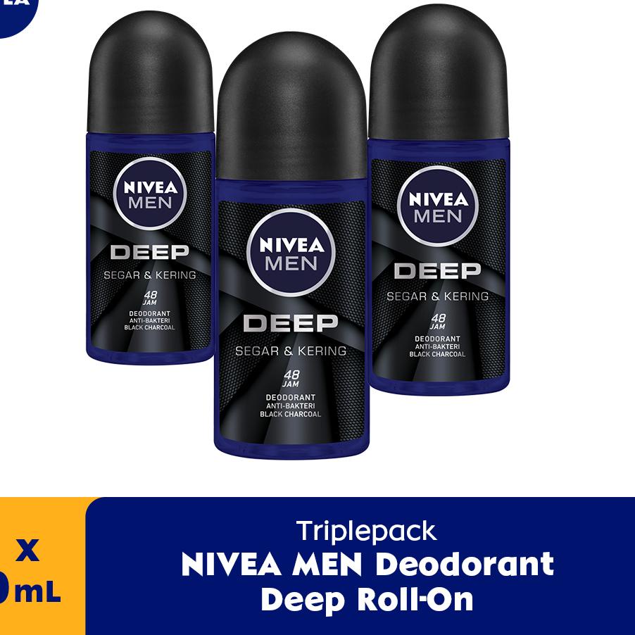 ☜ NIVEA MEN Deep Deodorant 3 x 50 mL ♫