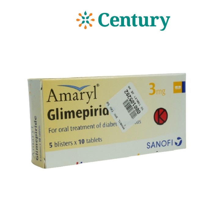 AMARYL 3 MG 1 BLISTER @ 10 TABLET