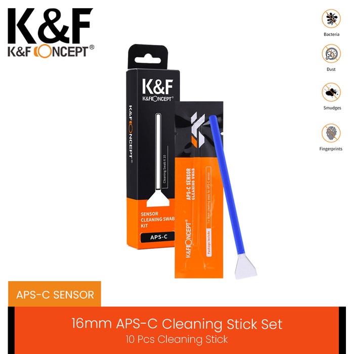 KNF CONCEPT 16MM APS-C SENSOR CLEANING STICK KIT SET - 10 PC