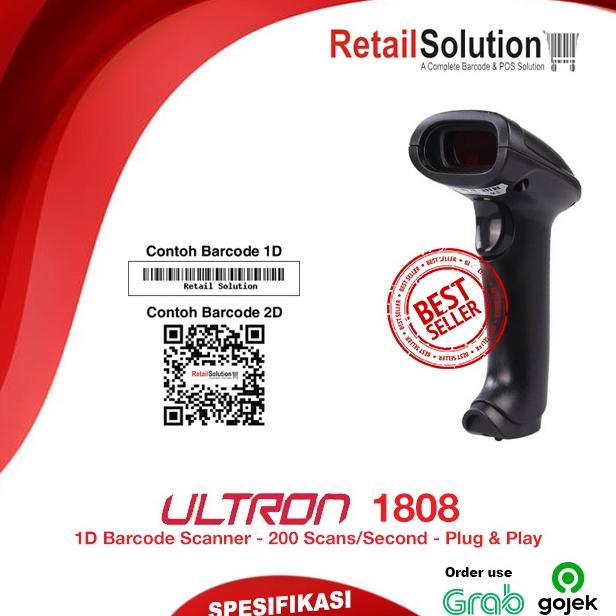 Barcode Scanner 1D USB - Ultron 1808
