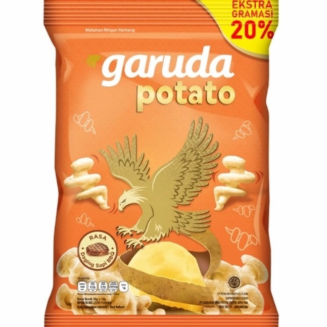 GARUDA SNACK POTATO DAGING SAPI BBQ PCK 50GR