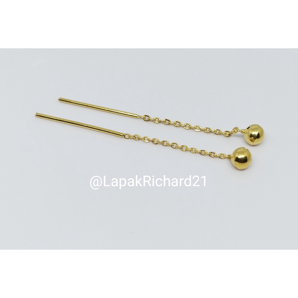 Anting Tusuk model rantai 1gram Emas muda