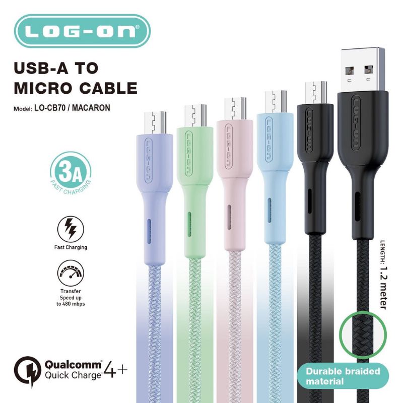 Kabel Data Log on Macaroon LO-CB70 Micro USB
