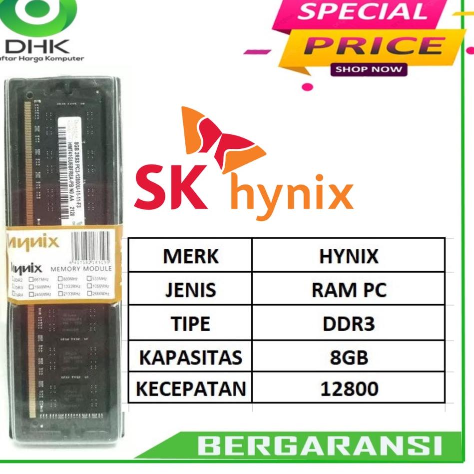 ➣ Memory DDR3 8GB Hynix PC12800 Longdim PC ☄