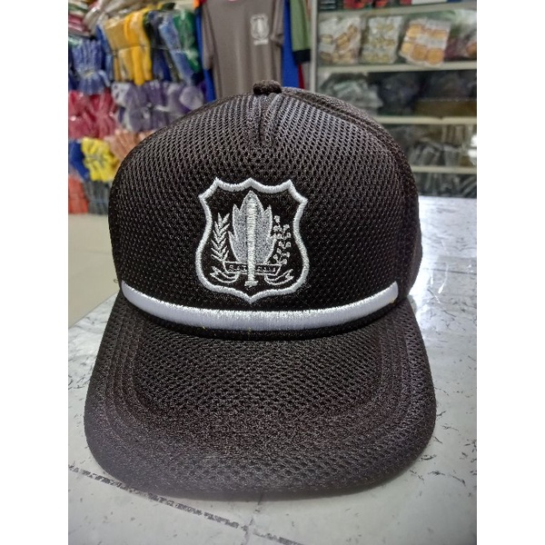 topi satpam bahan jaring