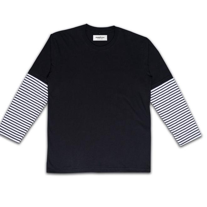 ➮ Kurt Black Stripe Cotton Combed 24S ←