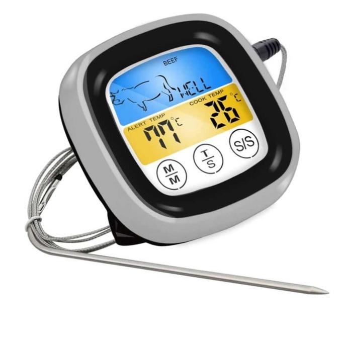 Anpro Food Thermometer Meat Bbq Cooking Timer Touch Screen Hy-2702 [Cod]