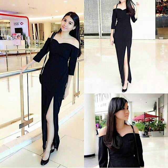 Longdress scuba hitam