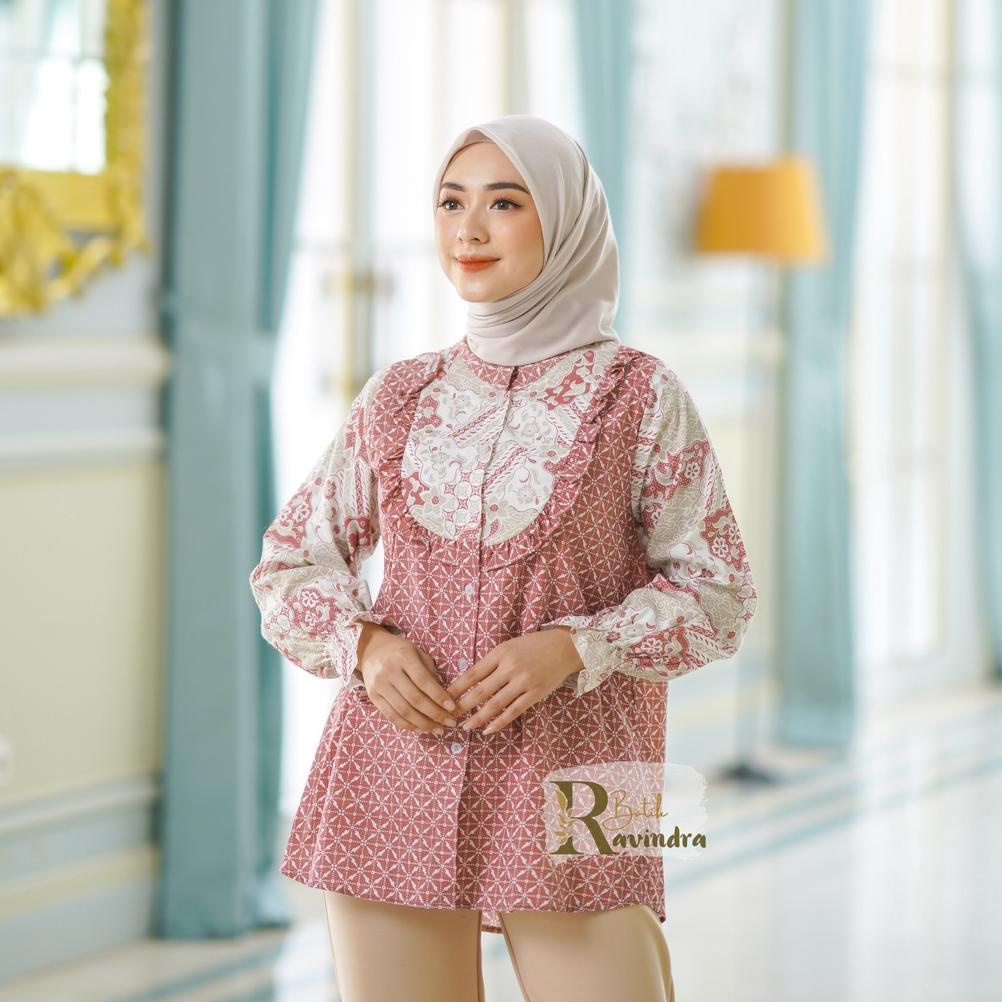 Ready Stok Blouse Batik Mega Mendung cheni
