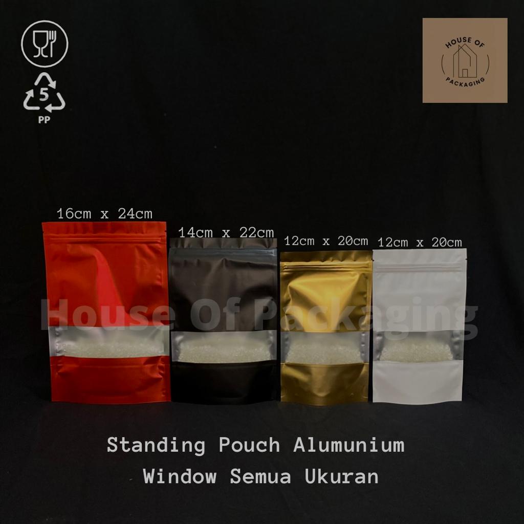 [100Lembar] Plastik Standing Pouch window warna