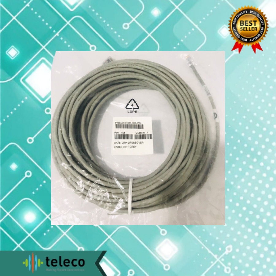 Cable Cat6 UTP CROSSOVER 70Ft Grey