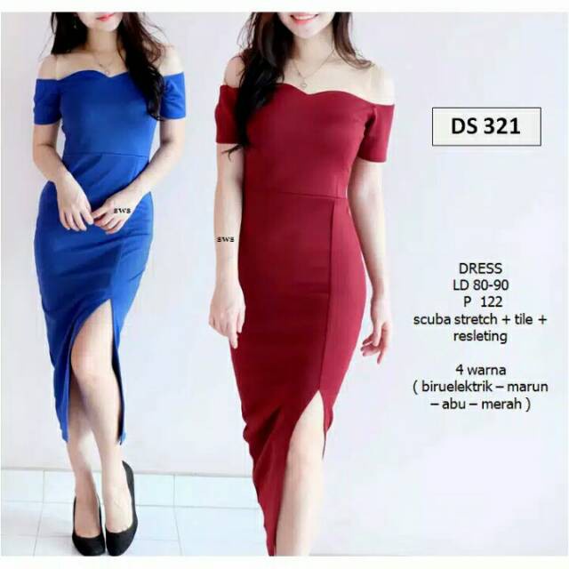 Mididress Maroon Sabrina Scuba