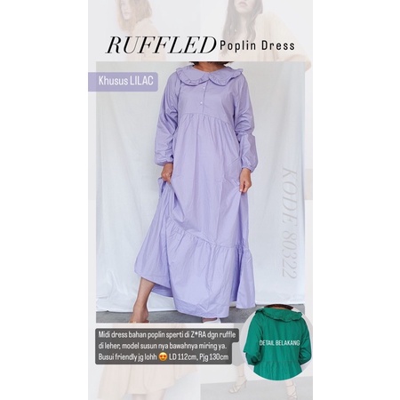 RUFFLED POPLIN DRESS