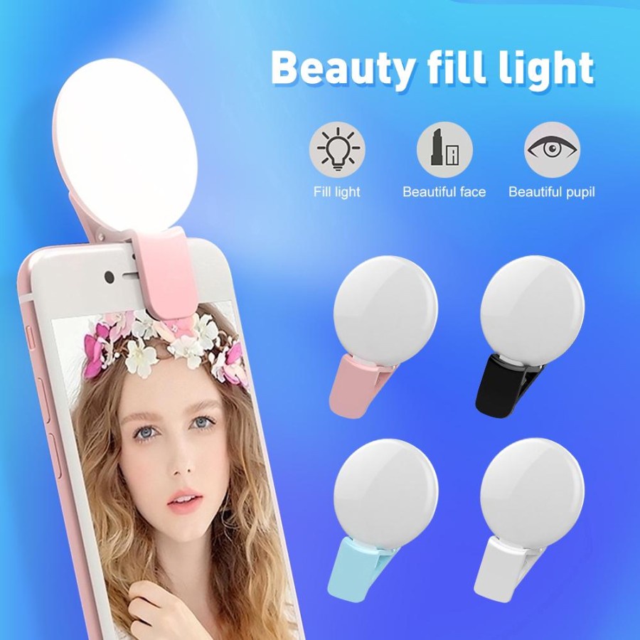 COD Ring Light Clamp Portable V2 Lampu Lamp LED - Putih