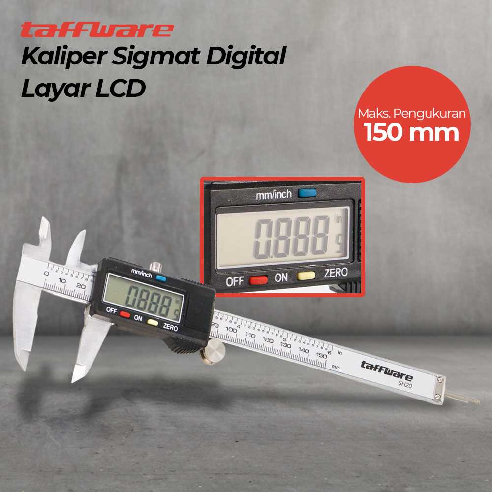 Taffware Kaliper Sigmat Digital Layar LCD - SH20