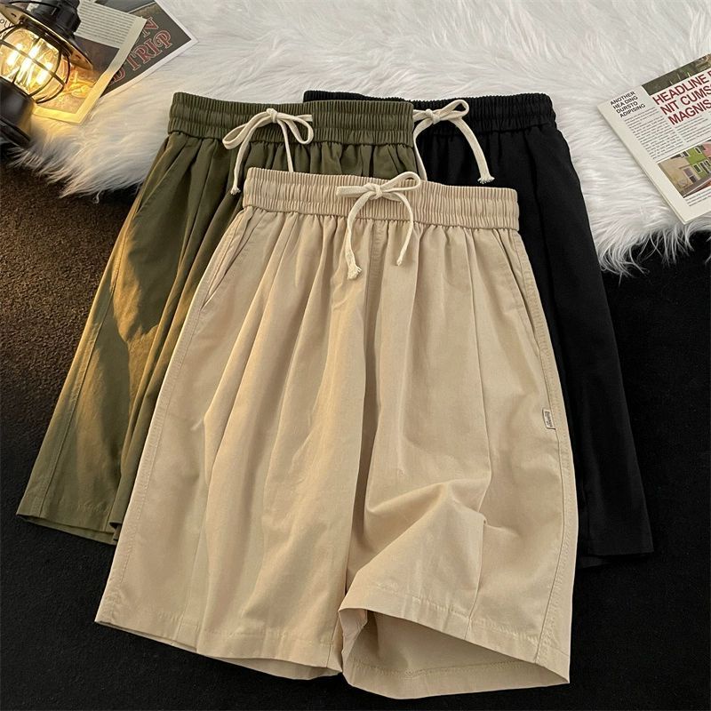 Musim panas longgar celana cropped lurus