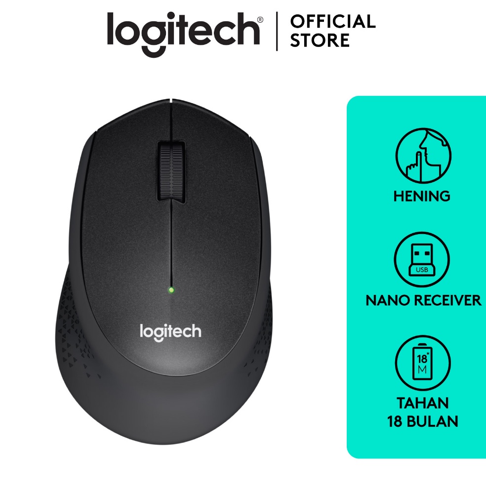 TREND TERBARU Logitech M331 Mouse Wireless Silent Click - Black