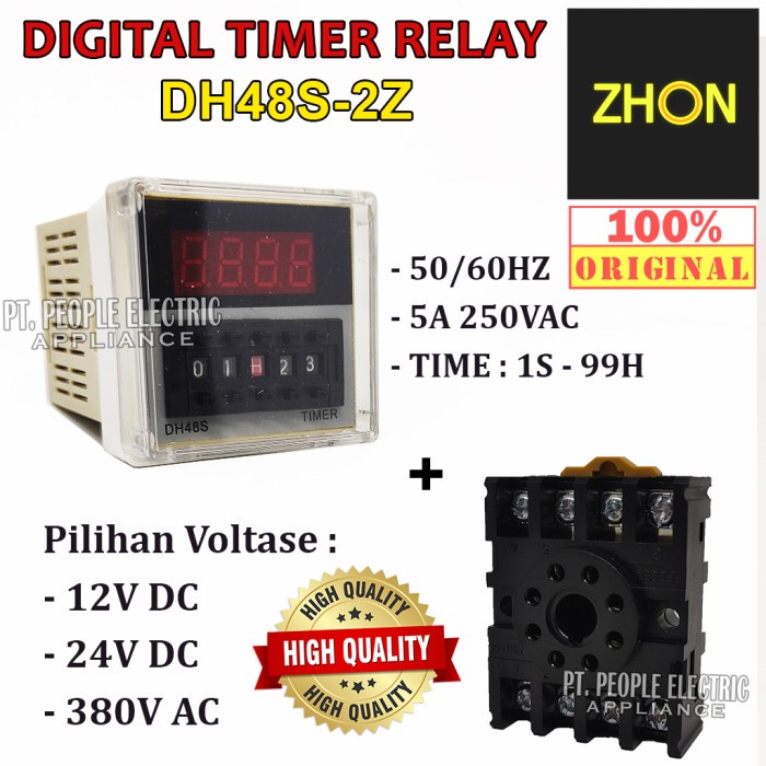 Terlaris Digital Timer Relay Dh48S-2Z Dc