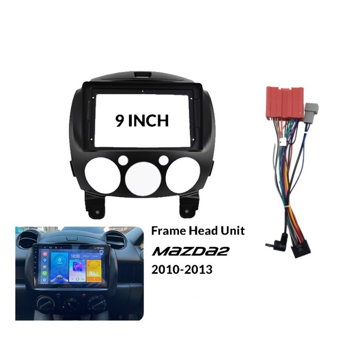 Frame headunit 2 din 9 inch Frame Mazda 2 2010