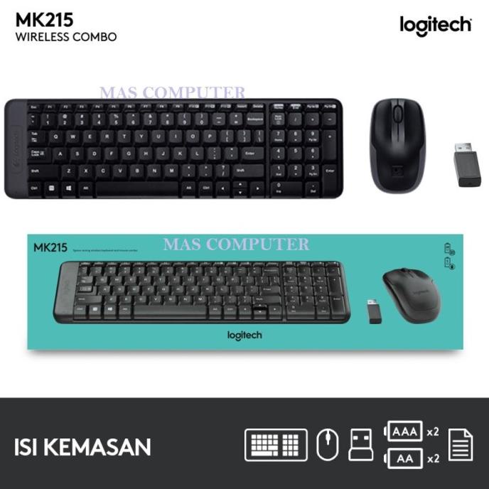 MOUSE WIRELESS KEYBOARD DAN MOUSE LOGITECH MK215 COMBO WIRELESS COMPACT EL09I09A82L