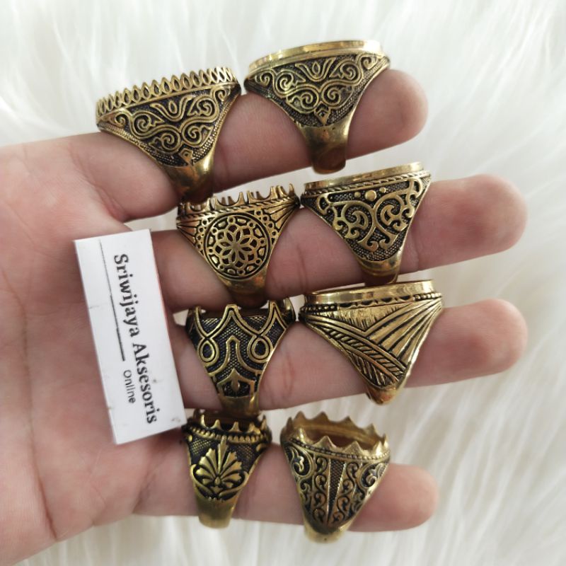 RK [COD] Ring Cincin Kuningan Ukir [ 1 Kodi ]