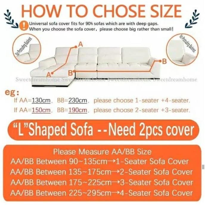 Elastic Sofa Cover Plain / Sarung Penutup Sofa Elastis Stretch Polos