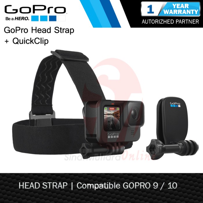 Terlaris Gopro Head Strap + Quickclip