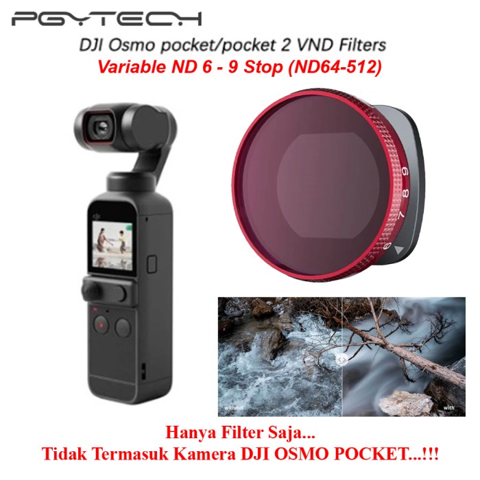 Lenas Pgytech Variable Nd Filter 6-9 Stops (Nd 64-512) For Dji Osmo Pocket