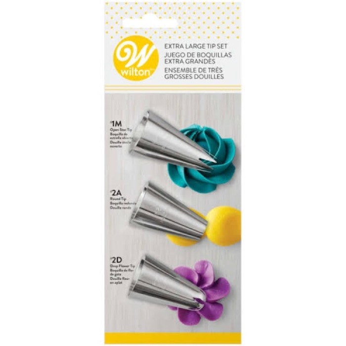 Terlaris Wilton Extra Large Decorating Tip Set 3Pcs ( Tip 1M, 2A, 2D )