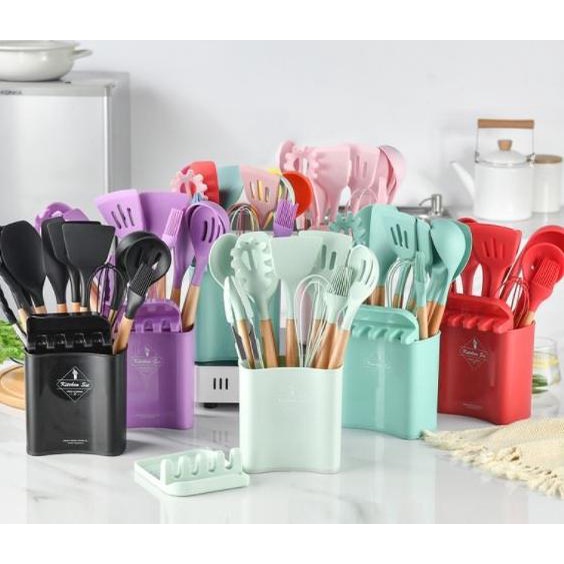 13 set kitchenware - sutil silikon - silicone kitchen utensil set