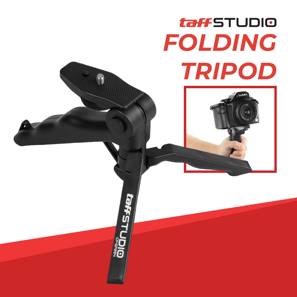 Mini Foldable Folding Tripod Stand - Black