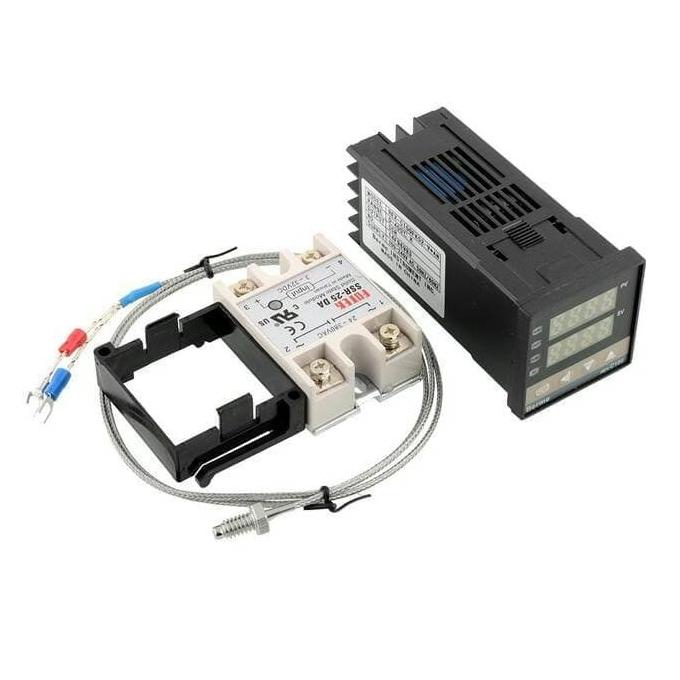 RKC REX-C100 digital PID Temperature Controller kit dan SSR 25A
