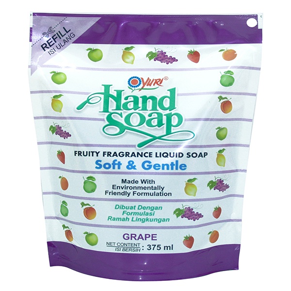 Yuri Hand Soap Grape Pouch 375 Ml