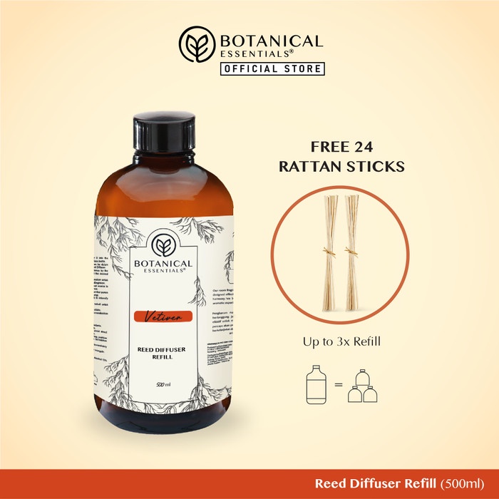 Terlaris Botanical Essentials - Reed Diffuser Refill Vetiver 500Ml