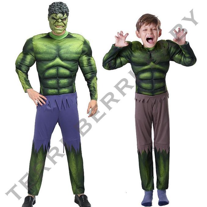 Kostum cosplay hulk anak