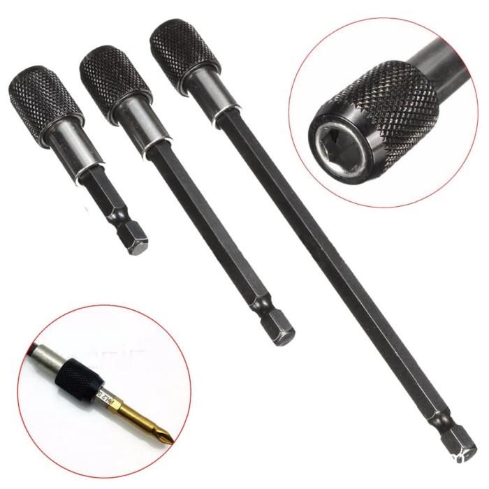 Screwdriver Quick Release Extension 3pcs Hex Sambungan Mata Obeng