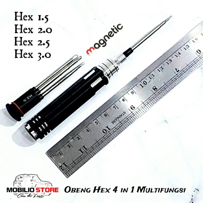 Obeng Hex Set 4 In 1 Screw Driver Magnet Bits Rc Tools