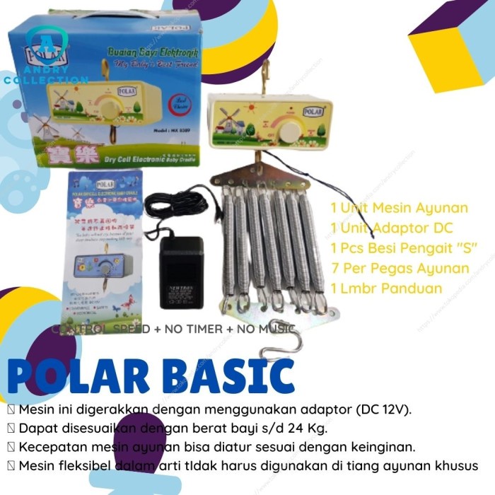 POLAR BASIC KINCIR ANGIN Ayunan Bayi Per Elektrik Otomatis BASIC