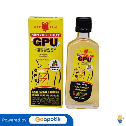 Cap Lang Gpu Minyak Urut Pala 60 Ml