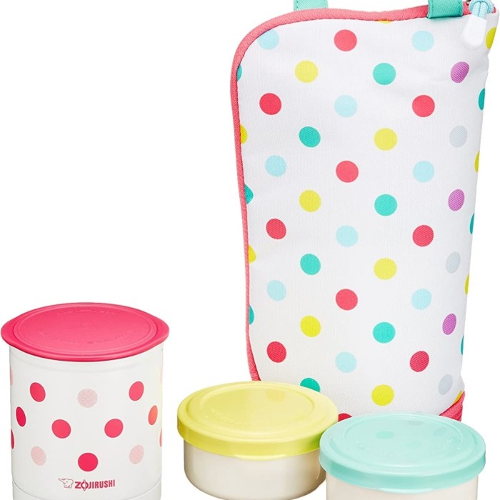 Zojirushi Stainless Lunch Box Set, Multi Dot